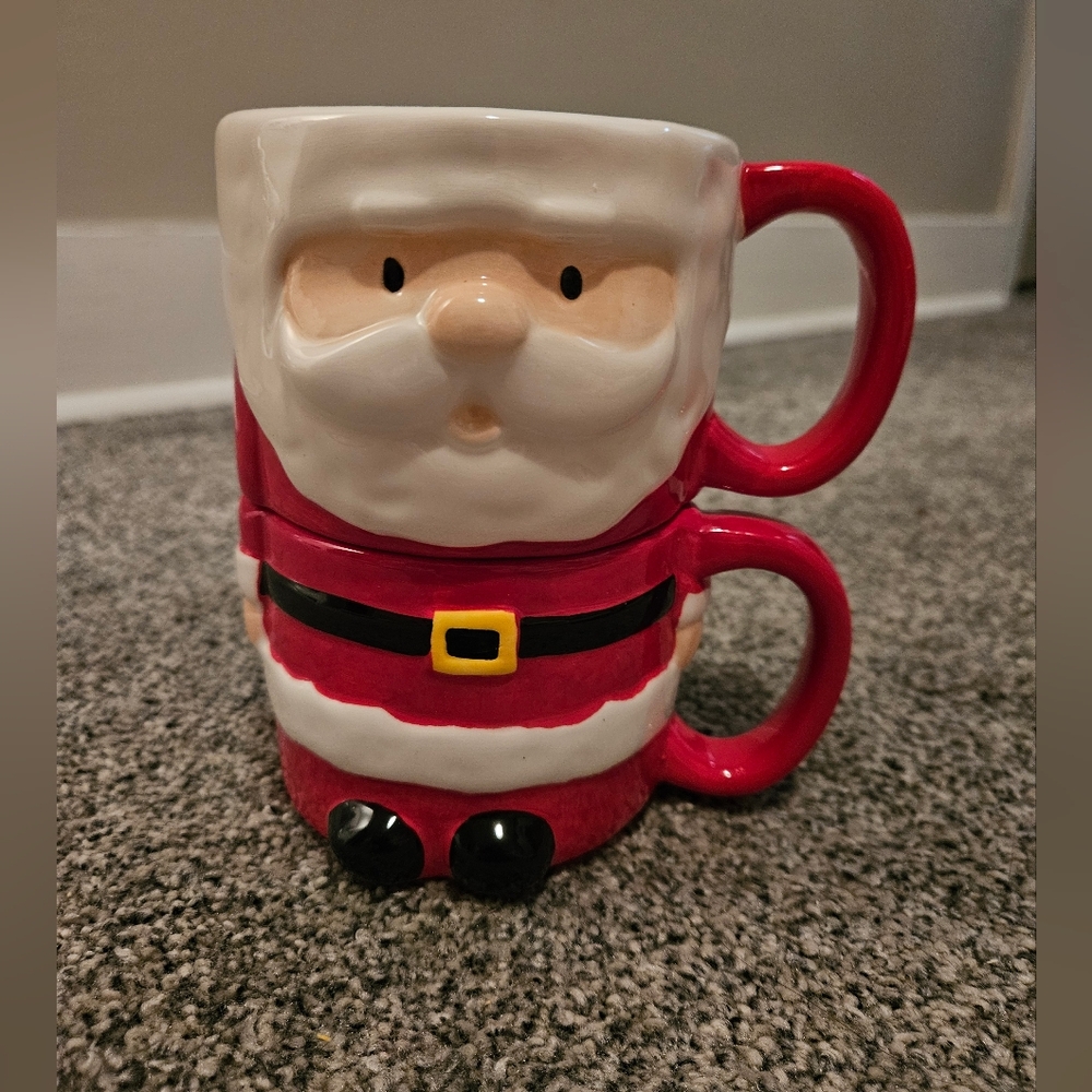 Santa Claus Stackable Mugs Christmas Holiday